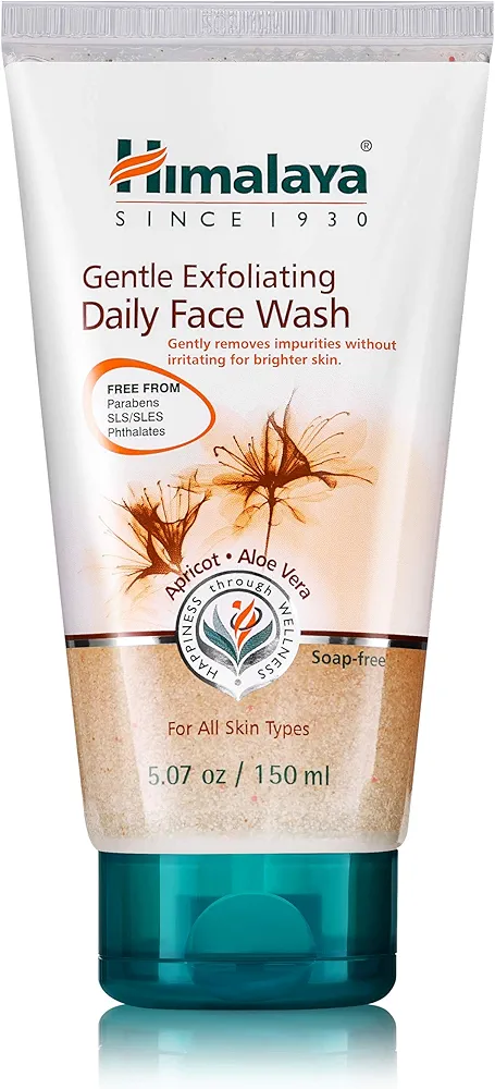 Himalaya Gentle Exfoliating Daily Face Wash for Deep Clean Pores & Soft, Moisturized, Renewed Skin, 5.07 oz, 1-PACK