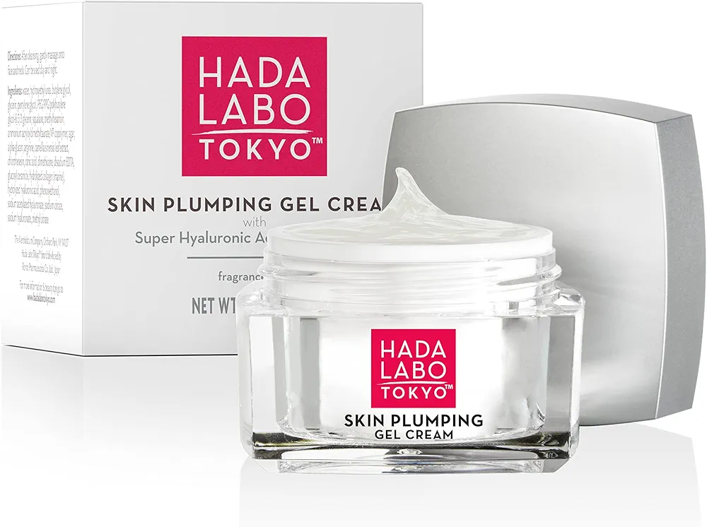 Hada Labo Tokyo Skin Plumping Gel Cream with Super Hyaluronic Acid & Collagen, 1.76 Fl Oz, Non-Comedogenic, Unscented