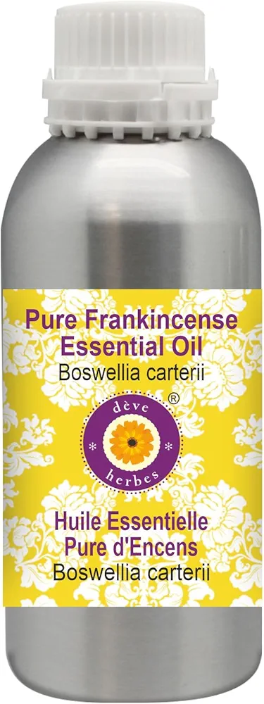 Deve Herbes Pure Frankincense Essential Oil (Boswellia carterii) Steam Distilled 630ml (21 oz)