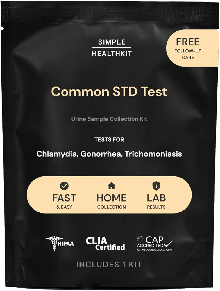 At-Home STD Test for Chlamydia, Gonorrhea, and Trichomoniasis - Tests for 3 Most Common STDs - STD Testing Kit - Free Follow Up Care & Fast Lab Results