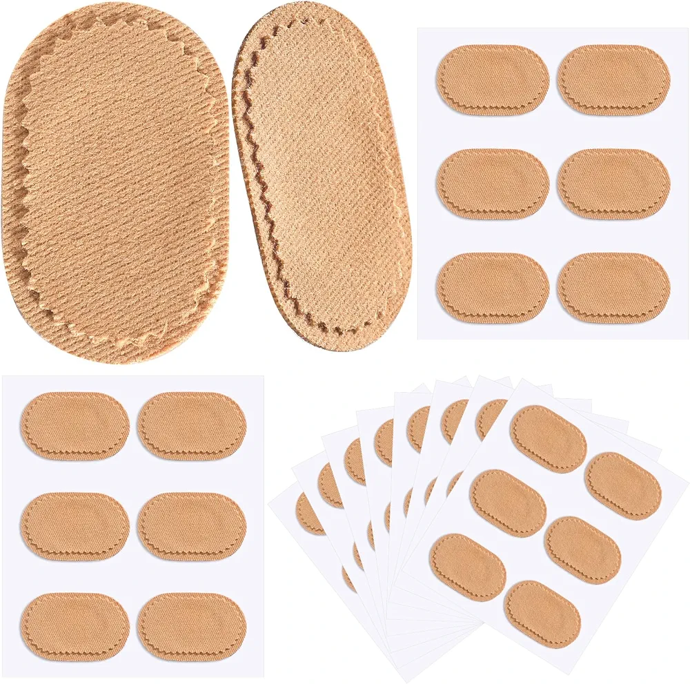 Funtery 60 Pcs Foot Callus Cushion Toe Cushions Pad Foot Protector Pads Corn Cushions Patches Shoe Accessories for Women Men Fabric Feet Heel Toe Protector Pads