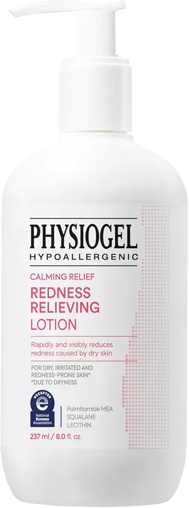 Physiogel Calming Relief Redness Relieving Lotion Reduces Redness in 30 mins, Face Moisturizer for Dry, Red, Itchy, Sensitive Skin, Strengthens Skin Barrier, Fragrance Free, Face Cream for Men & Women