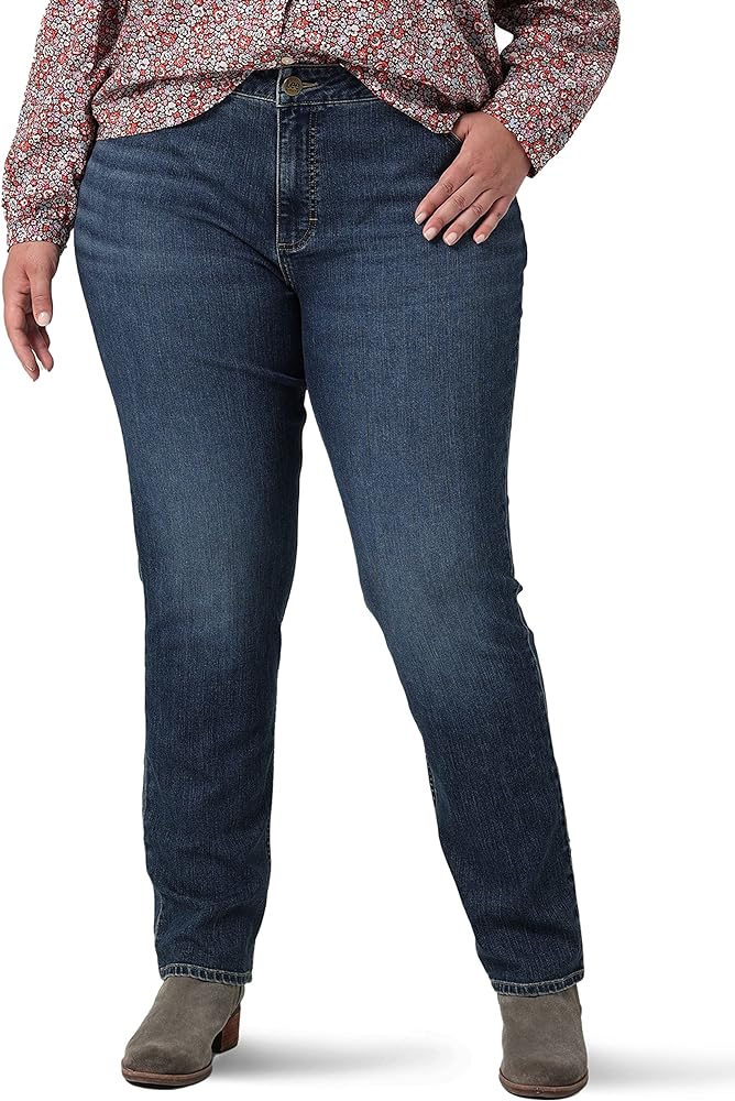 Riders by Lee Indigo womens Plus Size Midrise Straight Leg Jean