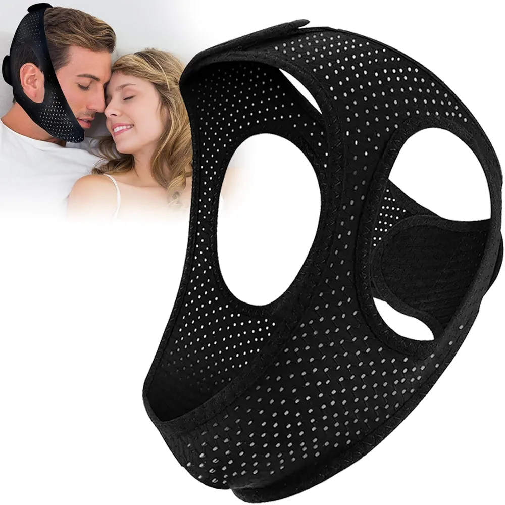 Anti Snoring Devices, Chin Strap for CPAP Users, Double Adjustable Chin Straps for Men and Women, Stop Snoring Solution, Comfortable Anti Snoring Devices Chin Strap