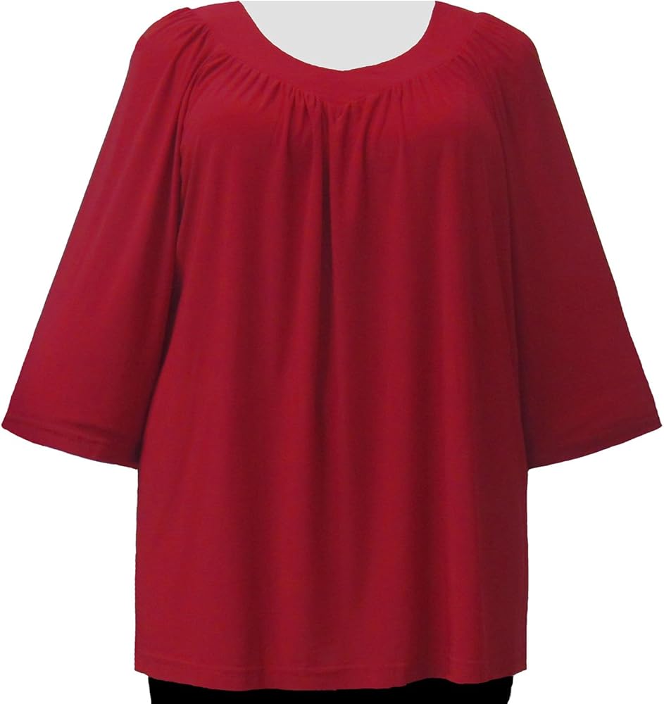 Women's Plus Size Red V-Neck Top