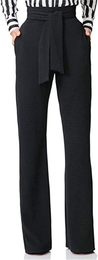 LKOUS Women's Dress Pants Stretchy High Waisted Wide Leg Pants Business Work Pants for Office