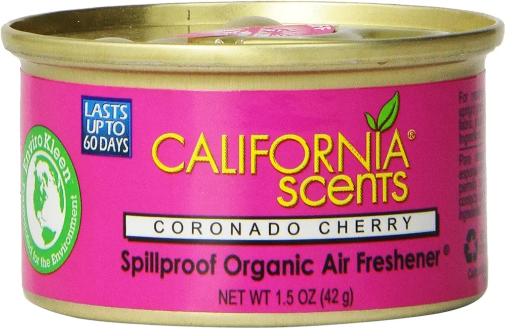 California Scents Spillproof Organic Air Freshener, Coronado Cherry, 1.5 Ounce Canister (Pack of 4)