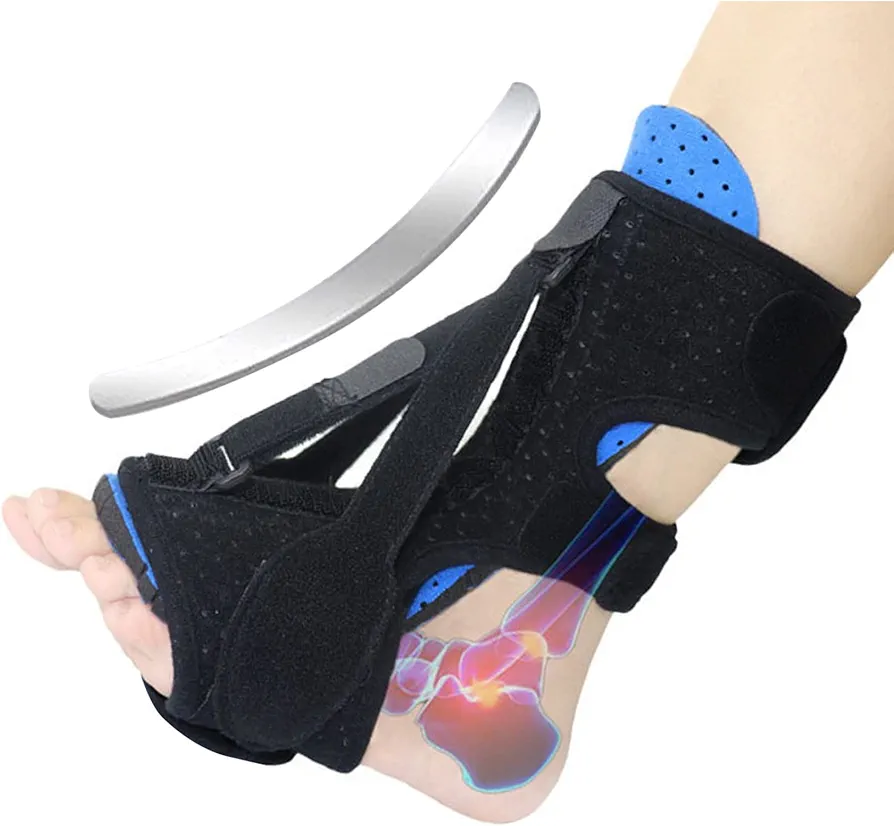 Plantar Fasciitis Night Splint Lightweight Foot Drop Brace Relief Heel Pain Foot Drop Ankle Support for Men Women Black, Foot Supports