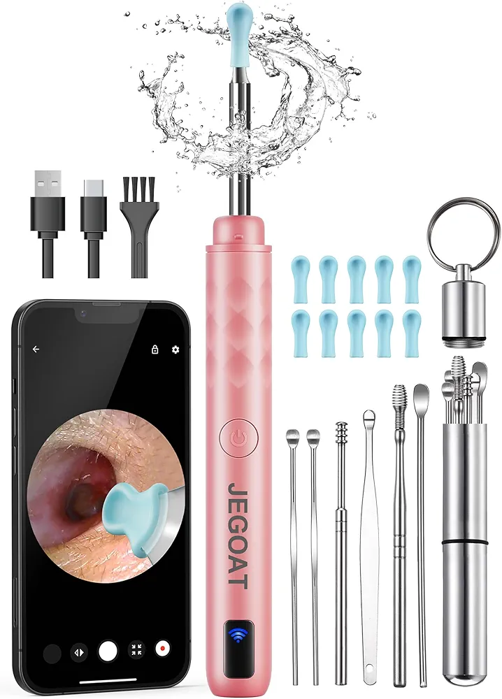 Ear Wax Removal Tool Camera, 1296P HD Scope and 6 LED Lights, Ear Cleaner with Camera, Ear Cleaning Kit - Earwax Remover Tool with 10 Spoon