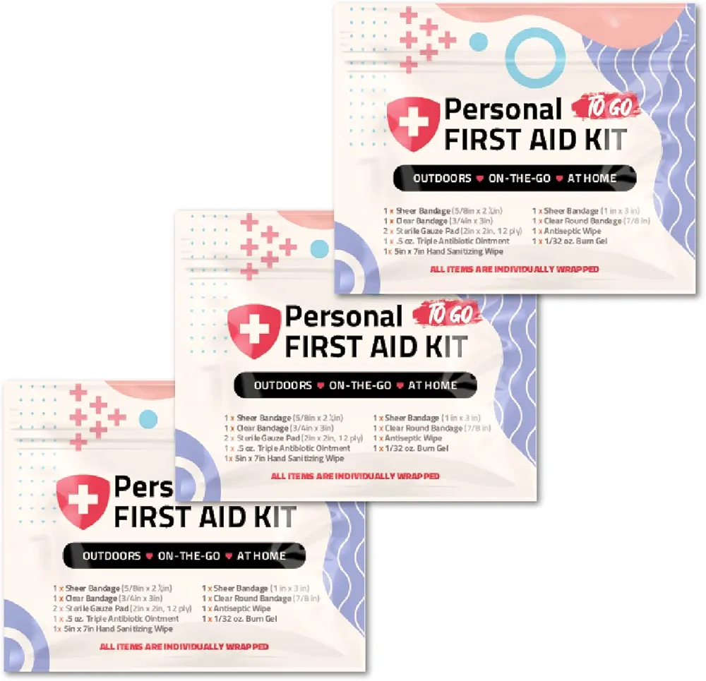 First Aid Emergency Medical Kit Mini and Travel Size - | Great for Kids, Schools, Business, Hiking, Camping | Wound Care Products (Abstract) (3)