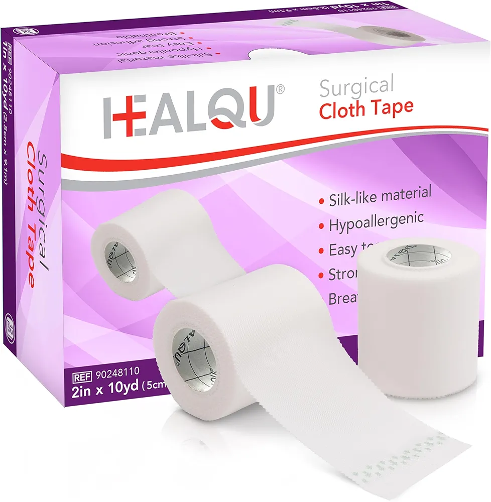 Silk Like Medical Tape - Durable Cloth Medical Tape - 2 in x 10yd, 6 Rolls - Surgical Tape Woven for Strongly Holding Large Dressings, Securing Splints, and Ideal for Long-Term Care