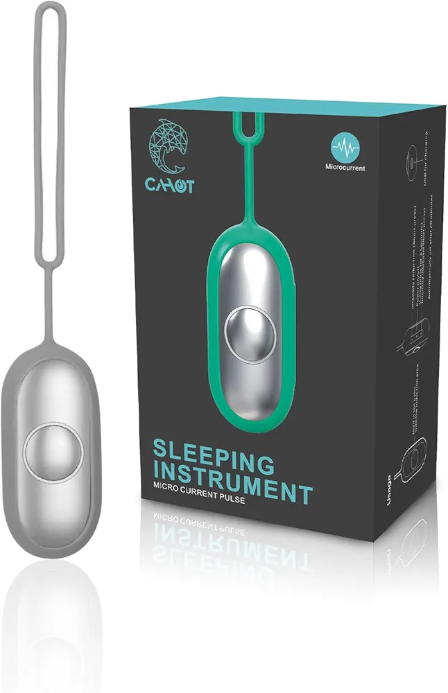 Cahot Sleep aid Device, Micro-Current Calm Carry Anxiety Device, Rechargeable Calm Carry for Anxiety, Portable Device (Silver)