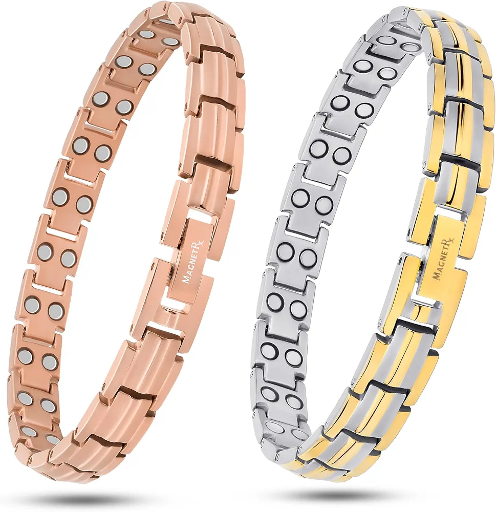 MagnetRX® Women's Ultra Strength Magnetic Bracelet - Effective Titanium Magnetic Bracelets for Women - Adjustable Bracelet Length with Sizing Tool for Perfect Fit