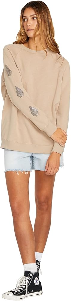 Volcom Women's Stone Magic Boyfriend Crew Fleece Sweatshirt