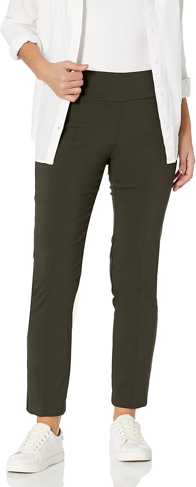 Zac & Rachel Women's Millennium Fabric Pull-On Slim Leg Pant, Rosin Olive, 8