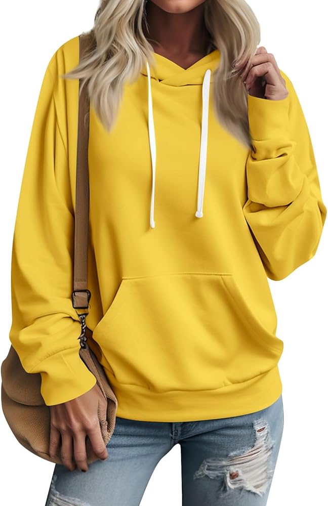 Exercise Shirts Women Autumn And Winter Solid Color Pullover Hooded Drawstring Sweatshirt Long Sleeve Fashion