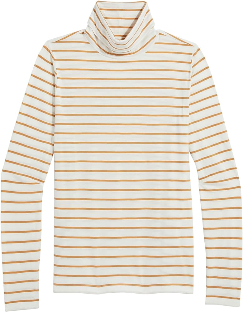 vineyard vines Women's Striped Clean Jersey Turtleneck