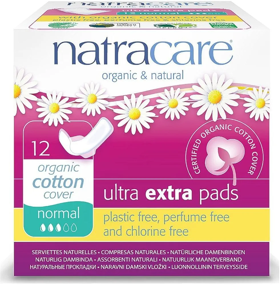 Natracare Organic Cotton Ultra Extra Pads 12 Normal