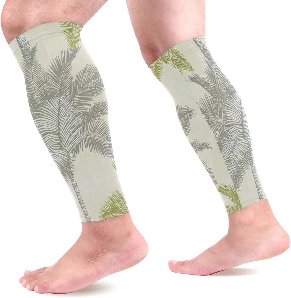 LEVEIS Palm Citrus Trees Calf Compression Sleeves 1 Pair, Leg Performance Support for Shin Splint Calf Pain Relief Men & Women Guards Sleeves for Running Cycling