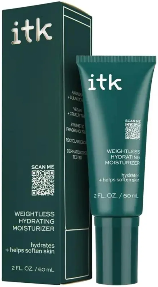 ITK Skincare Weightless Hydrating Face Moisturizer - Hydrates + Smoothes Skin - Niacinamide - Brighten Dark Spots - Hyaluronic Acid - Maintain Moisture Levels - Vitamin E-infused, 2 fl. oz