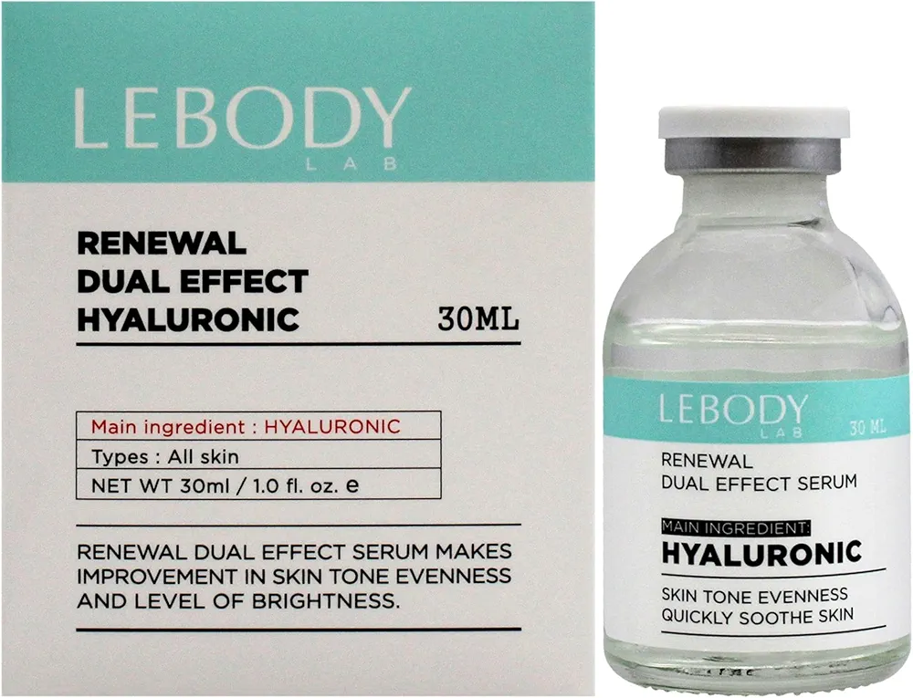 Lab Renewal Dual Effect Serum Hyaluronic - Hyaluronic Acid Face Serum - Discoloration Correcting Serum - Brightens Dark Spots on Skin - 1 oz