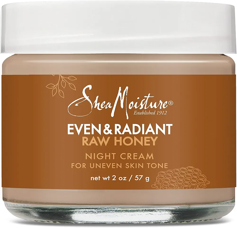 SheaMoisture Even and Radiant Face Cream For Uneven Skin Tone and Dark Spots Night Cream With Raw Honey 2 oz