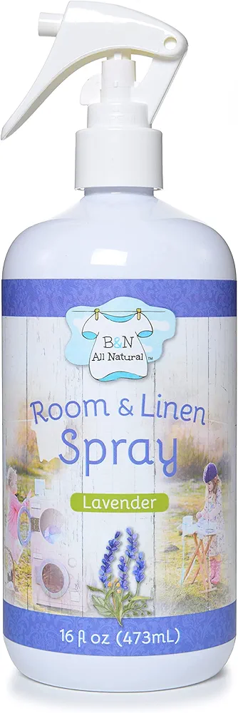 B&N All Natural Brooke & Nora at Home, Aromatherapy Pillow Spary, Linen and Room Spray, Air Freshener, Made with Essential Oils, Aloe Vera, Plant Derived Ingredients, Lavender Scent, 16 oz