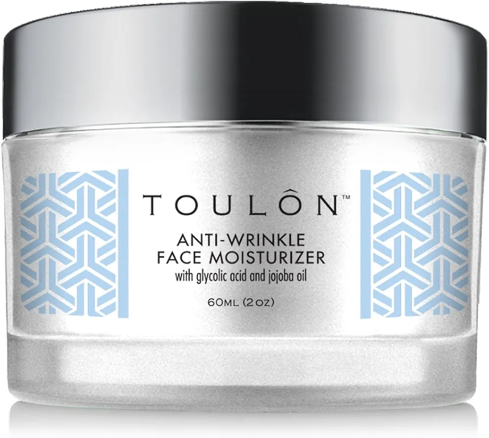 TOULON Glycolic Acid Cream 10% Face Moisturizer. Best Alpha Hydroxy Acid Products; Exfoliating, Anti-Aging Wrinkle Cream with AHA for Acne Prone Skin; Natural Exfoliator for Day and Night