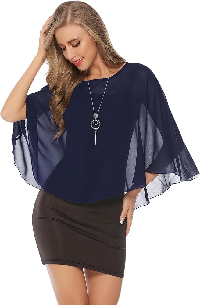 Totatuit Capelets for Women Chiffon Cape Wedding Capes Shawls and Wraps for Evening Dress