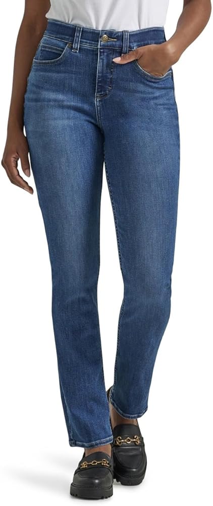 Lee Women's Petite Ultra Lux Comfort with Flex Motion Straight Leg Jean