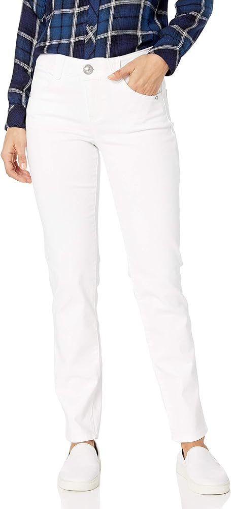 Democracy Women's Ab Solution Straight Leg Jean, Optic White, 12