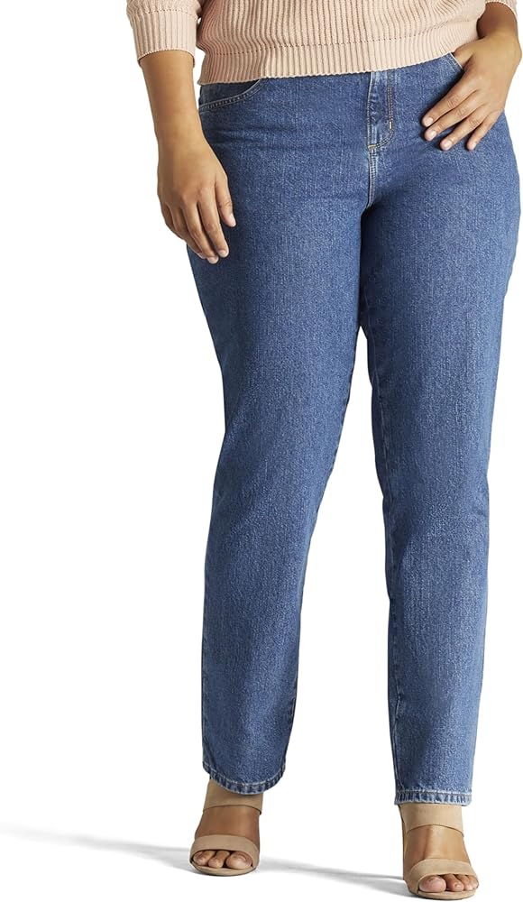 Lee Women's Plus Size Relaxed Fit All Cotton Straight Leg Jean