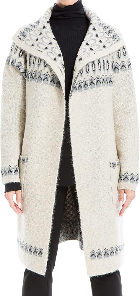 Max Studio Women's Fairisle Long Sweater Cardigan