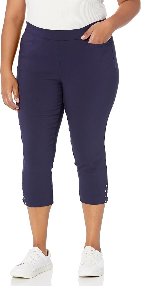 Avenue Women's Plus Size Pant Capri Lace Up