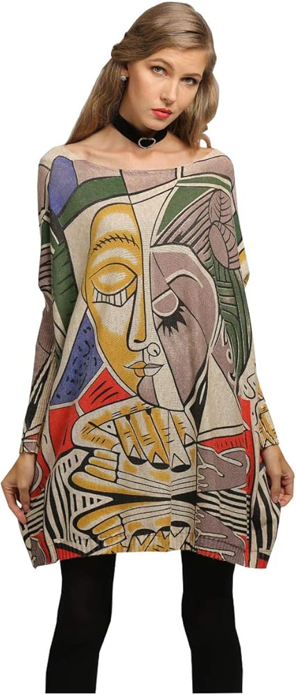 MedeShe Women's Graffiti Art Print Knitted Sweater Casual Plus Fashion Pullovers