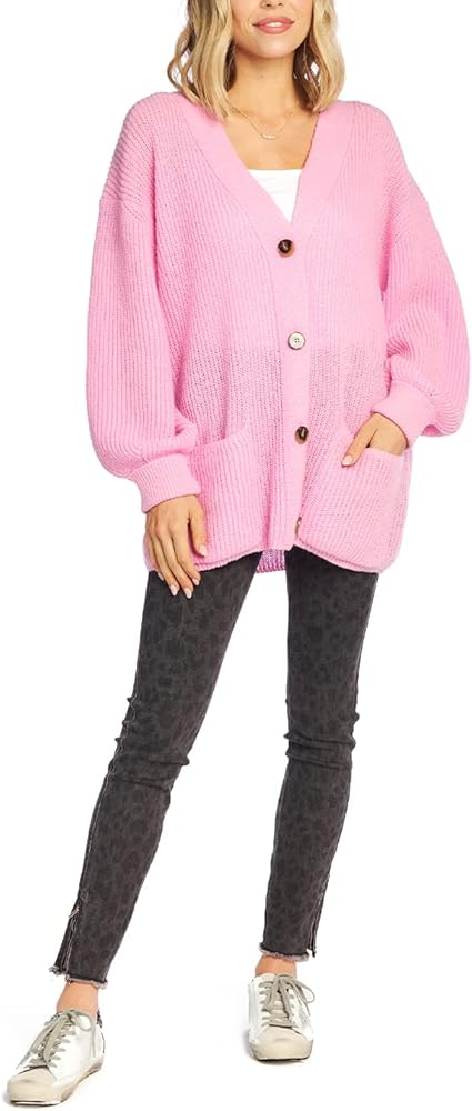 Mud Pie womens Mud Pie Shelton Cardigan, Small/Medium, Pink Cardigan Sweater, Pink, Small-Medium US