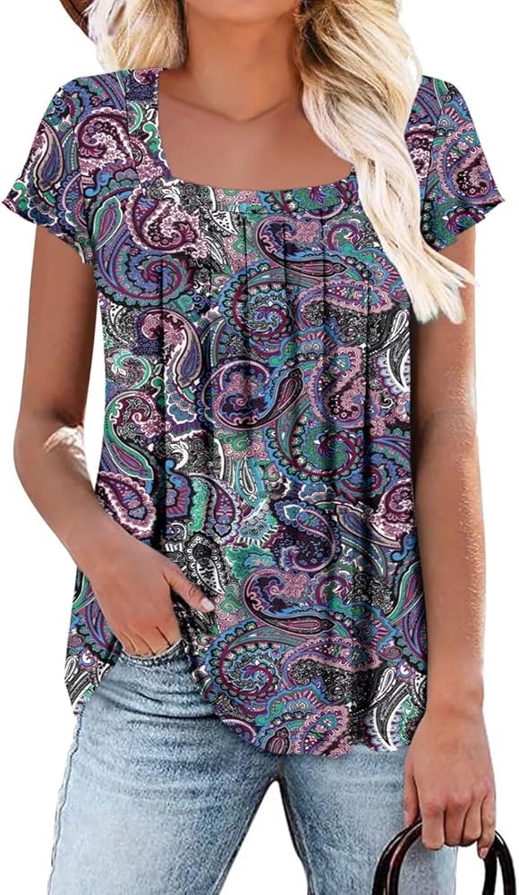 StunShow Womens T Shirts Ruffle Short Sleeve Tops Tunics Casual Summer Clothes 2024