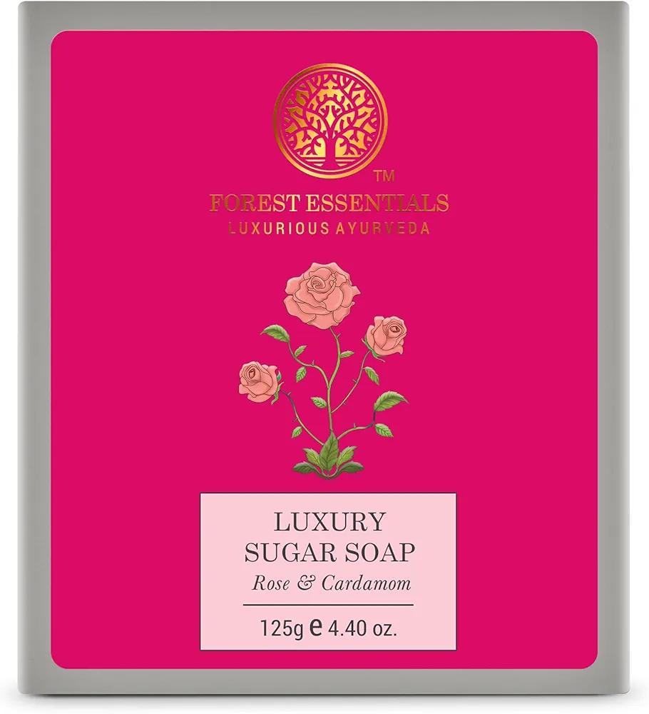 Forest Essentials Luxury Sugar Soap - Rose & Cardamom 125g