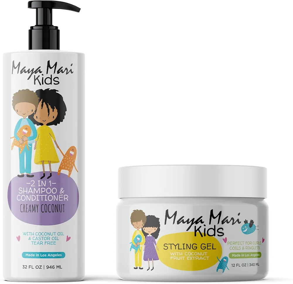 Kids 2in1 Shampoo + Conditioner with Tear-Free Formula and Bonus Hair Gel - Perfect for Kids Daily Hair Care Routines for both boys and girls.