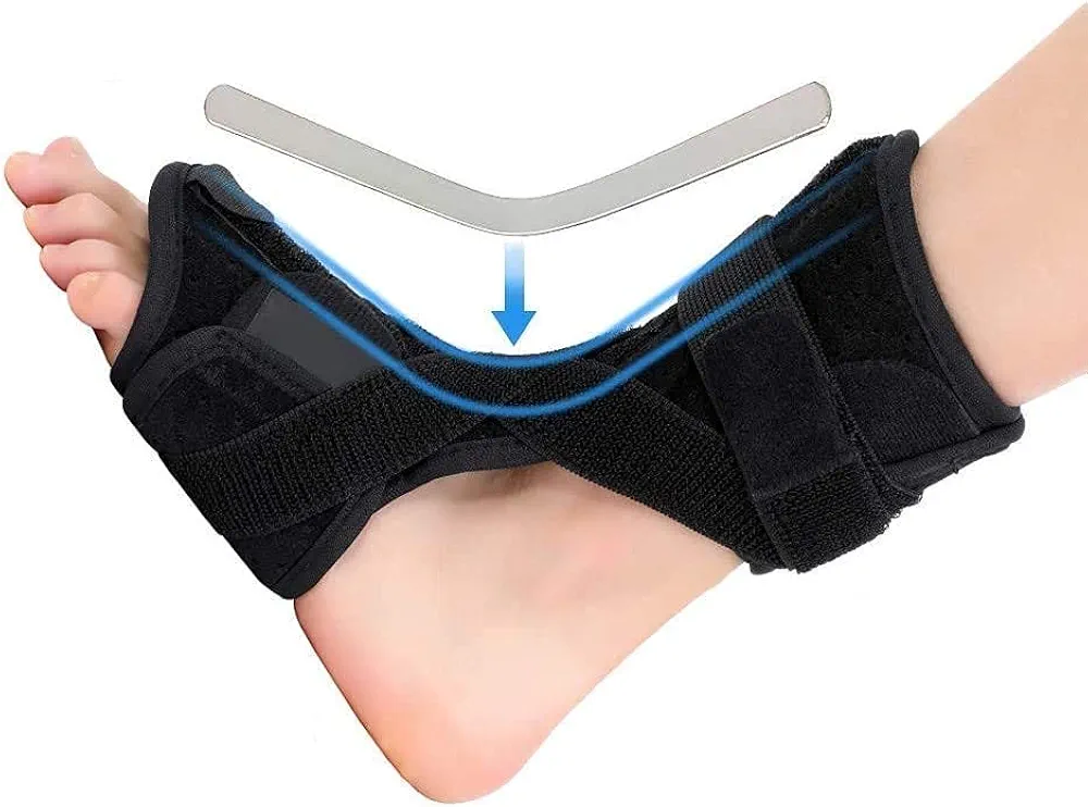 Plantar Fasciitis Night Splint Compression Socks Massage Ball Kit, Plantar Fasciitis Support Brace, Orthotic Foot Drop Brace Day for Men and Women, Stretching Straps for Pain Relief Achilles Heel Spur