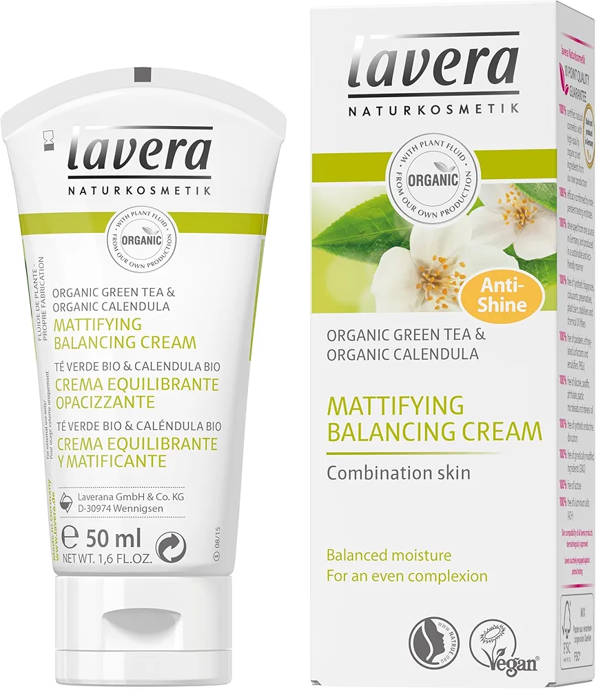 Lavera Mattifying & Balancing Facial Moisturizer, Organic Green tea - Intensive Moisture & Reduce Oiliness (50ml/1.6oz)