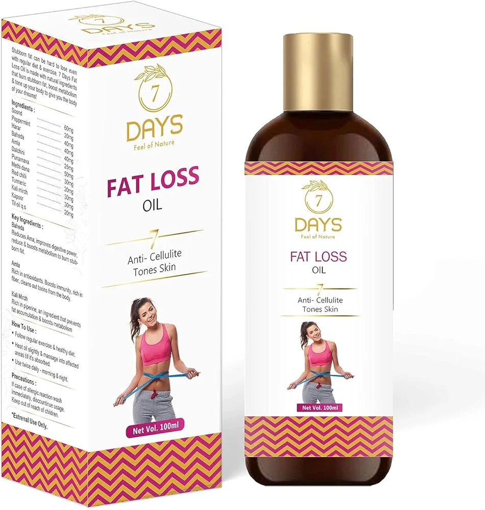 Green Velly 7 Days Fat loss oil | fat burner Oil | fat go body slimming oil | fat reduce oil for men and Women | anti cellulite oil for weight loss oil Each 100 ml