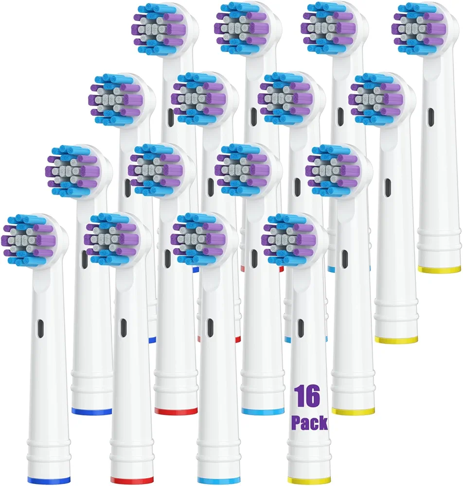 Toothbrush Replacement Heads Compatible with Oral B Braun，Pack of 16 Professional Electric Toothbrush Heads for Oral-B 7000/Pro 1000/9600/ 5000/3000/8000 Electric Toothbrush