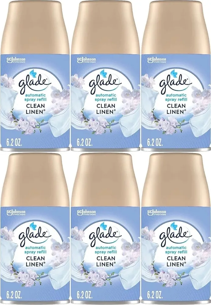 Glade Automatic Spray Air Freshener, Clean Linen Scent, 6.2 Ounce (Pack of 6)