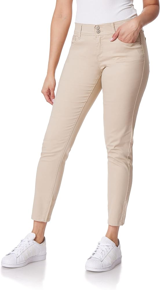 WallFlower Women's Luscious Curvy Uniform Skinny Mid-Rise Juniors Pants