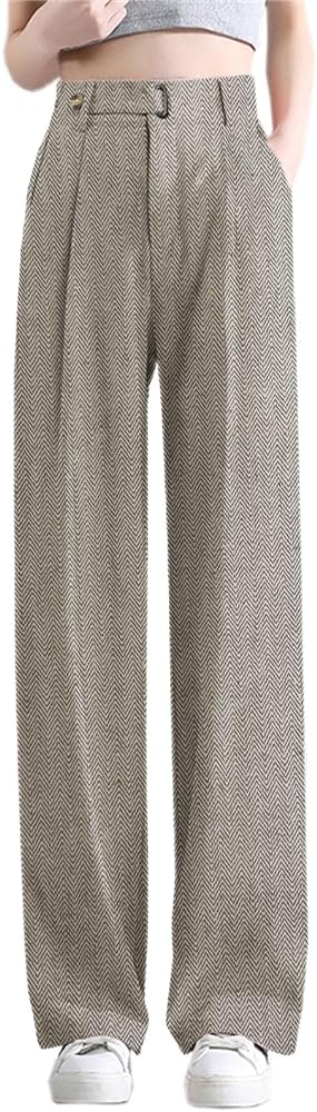 Betusline Women's Wide Leg Long Dress Pants High Waisted Business Casual Straight Office Trousers.X-Small-XX-Large