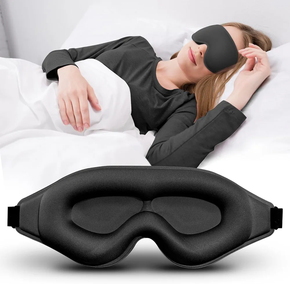 3D Advanced Eye Mask for Sleeping，Ultra Delicate Soft Skin Friendly Eye mask，100% Blackout Sleep Eye Mask for Sleep, Eyelash Extension Sleep mask， Sleeping Eye Masks for Men and Women