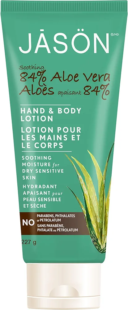 JASON Soothing 84% Aloe Vera Hand and Body Lotion (IASC Certified), 8 Ounce Bottle (Pack of 3)