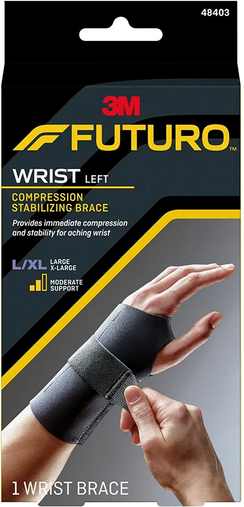 FUTURO Compression Stabilizing Wrist Brace, Left Hand, L/XL