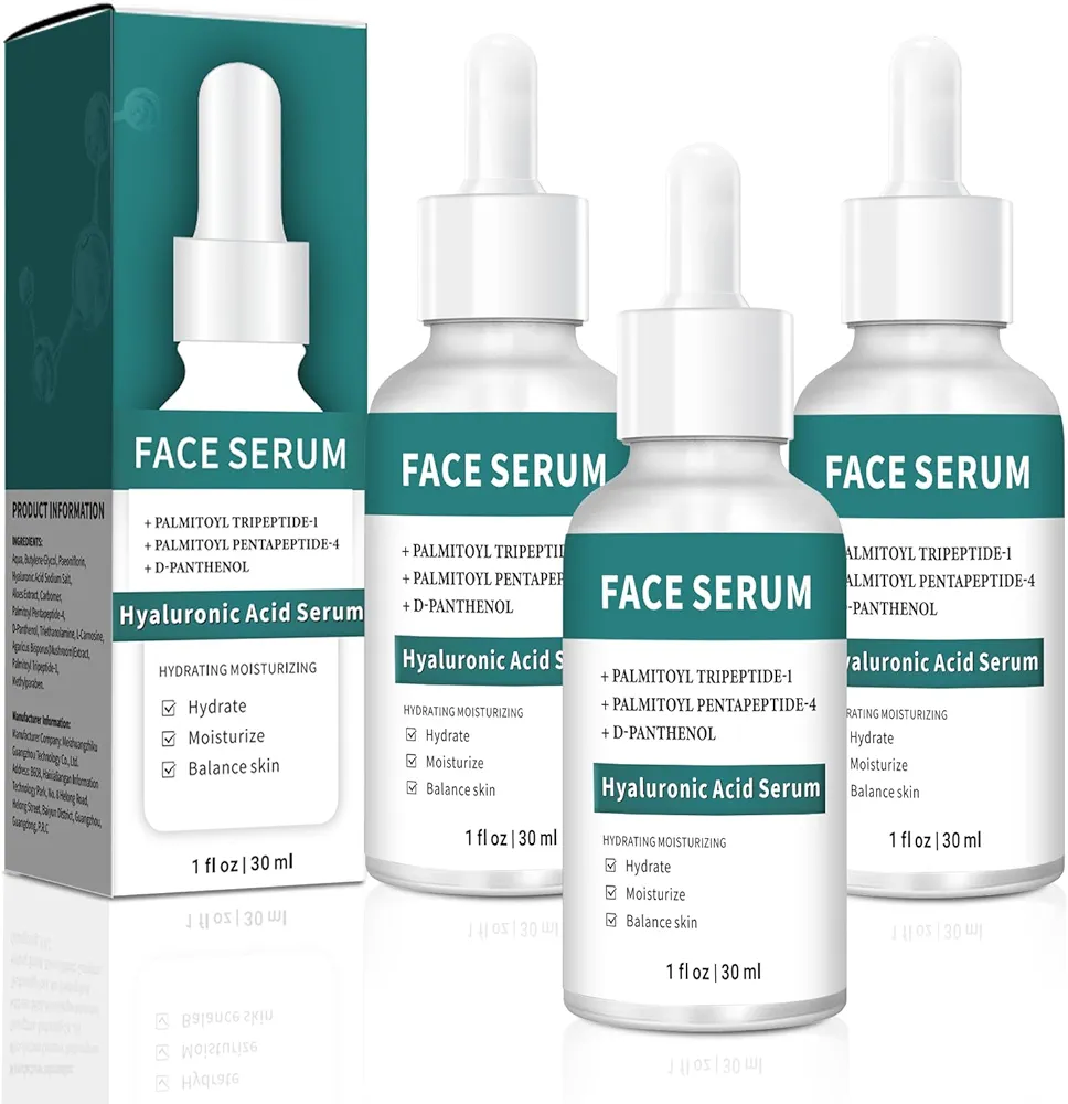 3 Pack Hyaluronic Acid Serum Moisturizing for Face Anti-Wrinkle (1FL.OZ)